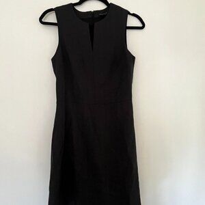 Theory Grey Wool Work Business Sleeveless Corporate Sheath Dress Size 2